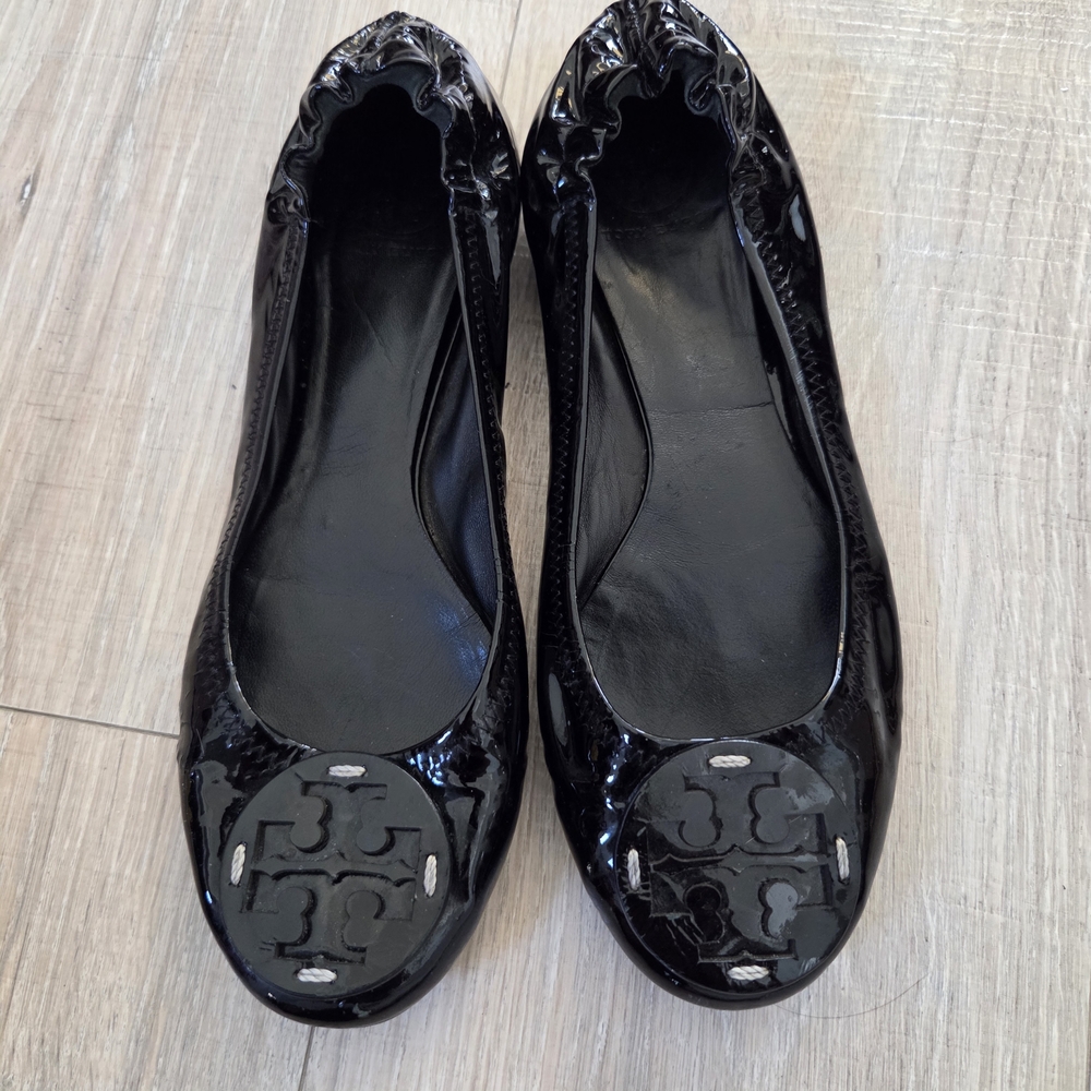 Tory Burch Black Patent Leather Ballet Flats
